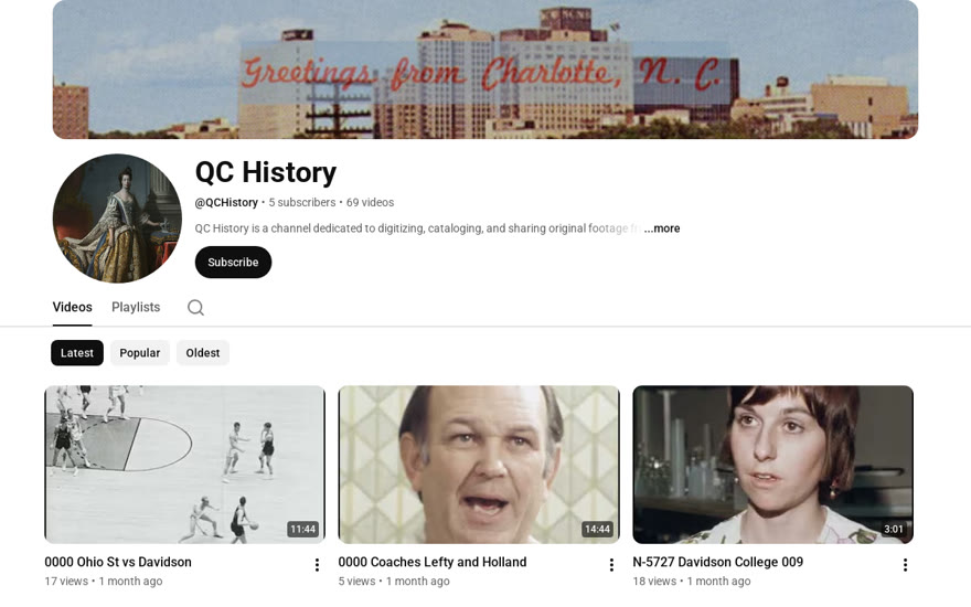 WBTV Archives — the QC History channel on YouTube